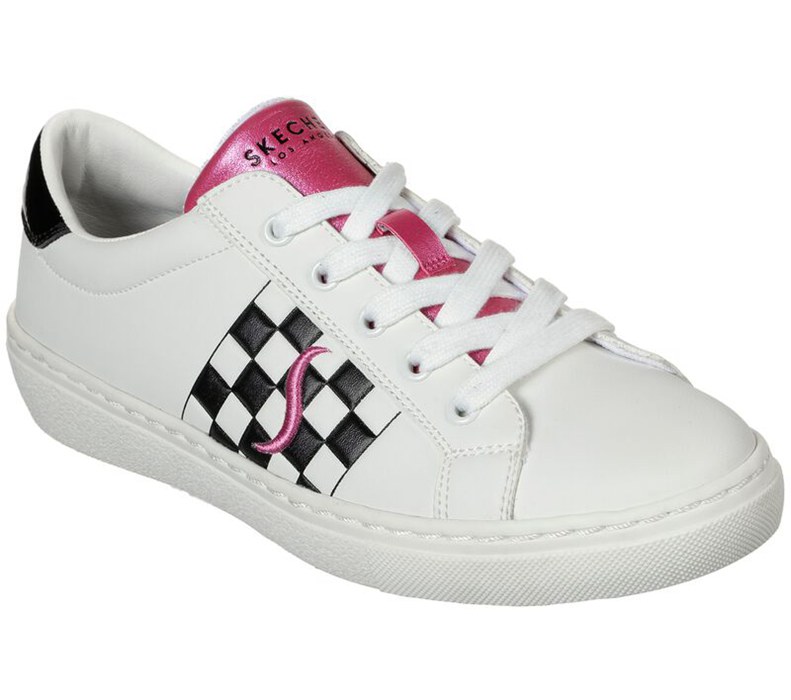 Skechers Goldie - Check 'Em - Womens Sneakers White/Black/Pink [AU-SC0522]